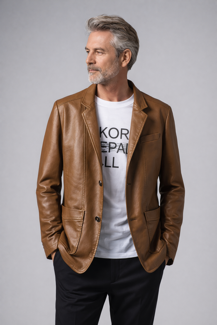 Rivington Faux Leather Blazer