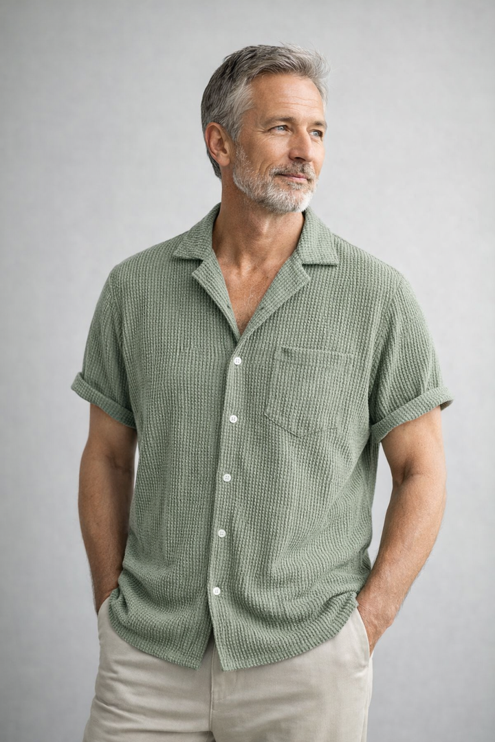 Bayshore Waffle Button-Up Shirt