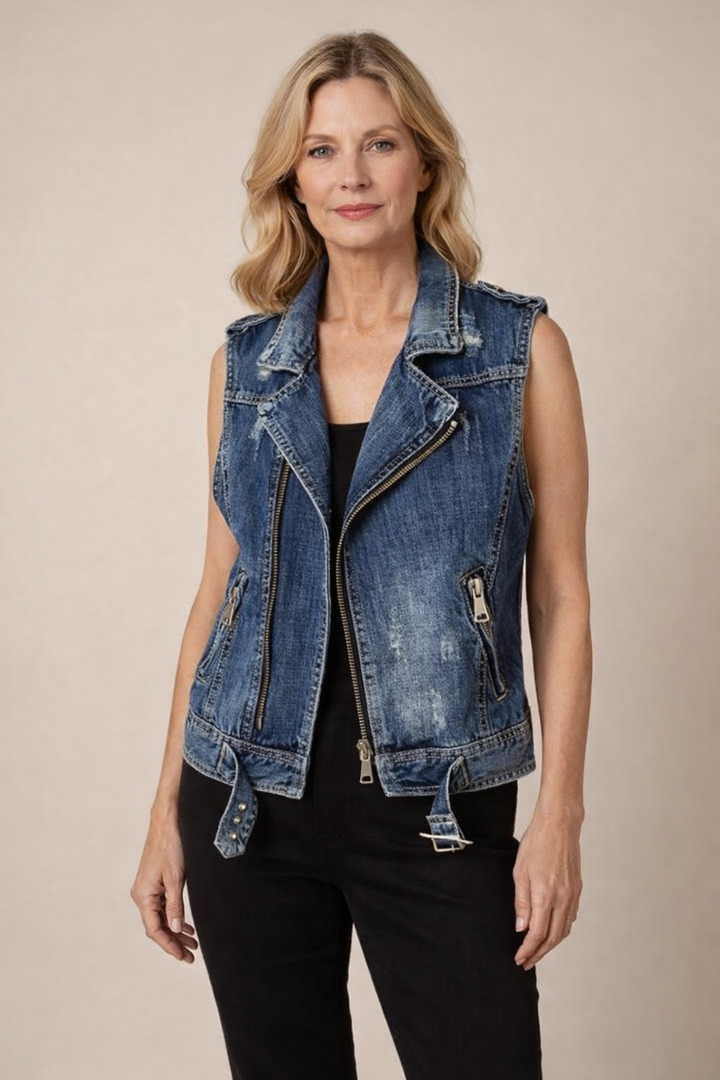 Detour Distresed Denim Vest
