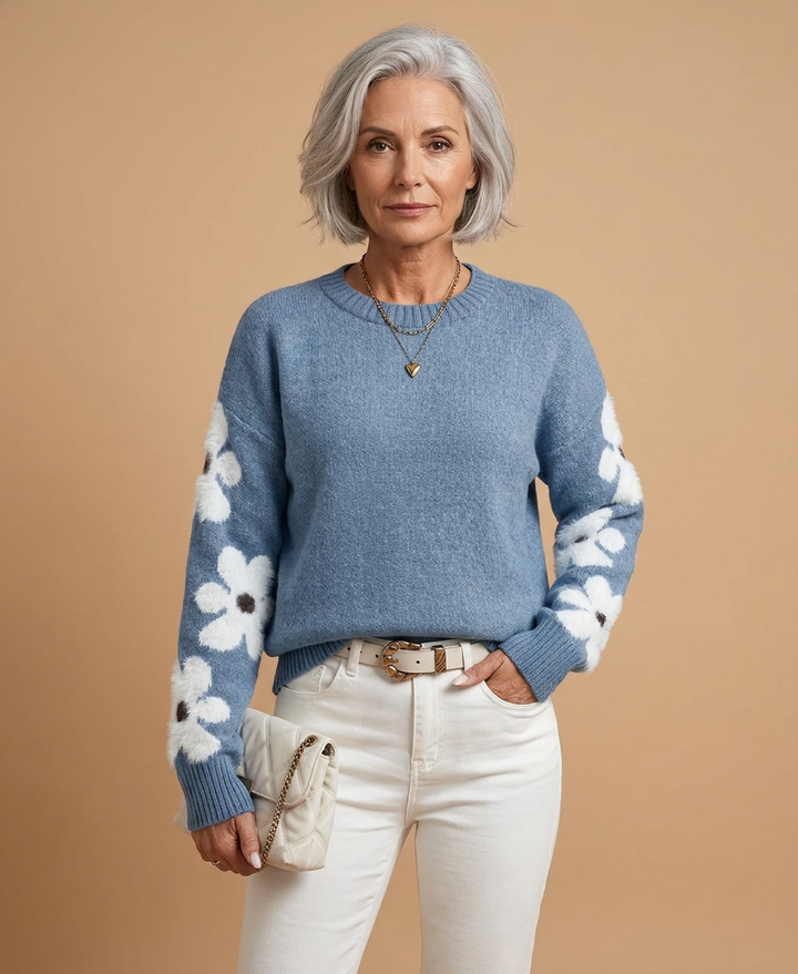 Daisy Drop Knit Sweater