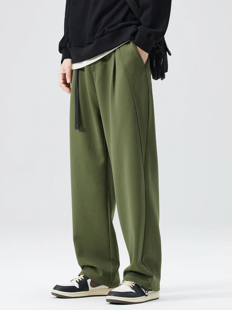 Men's Tapered Jogger Pants - Elasticated Cuff Pleat Front