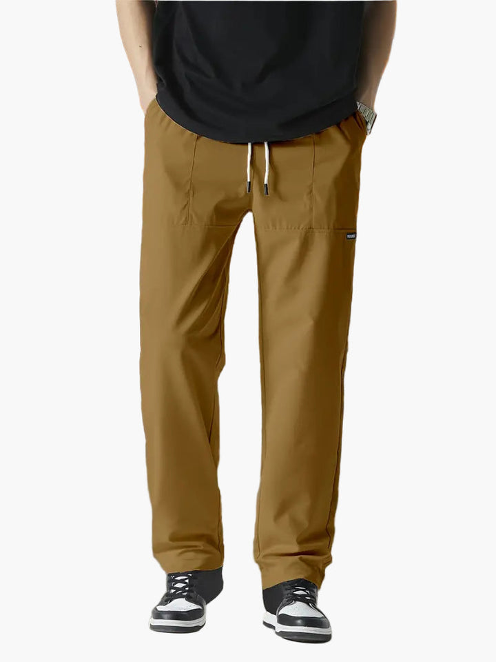 Men's Track Pants - Drawstring Waist Straight Leg Full Length