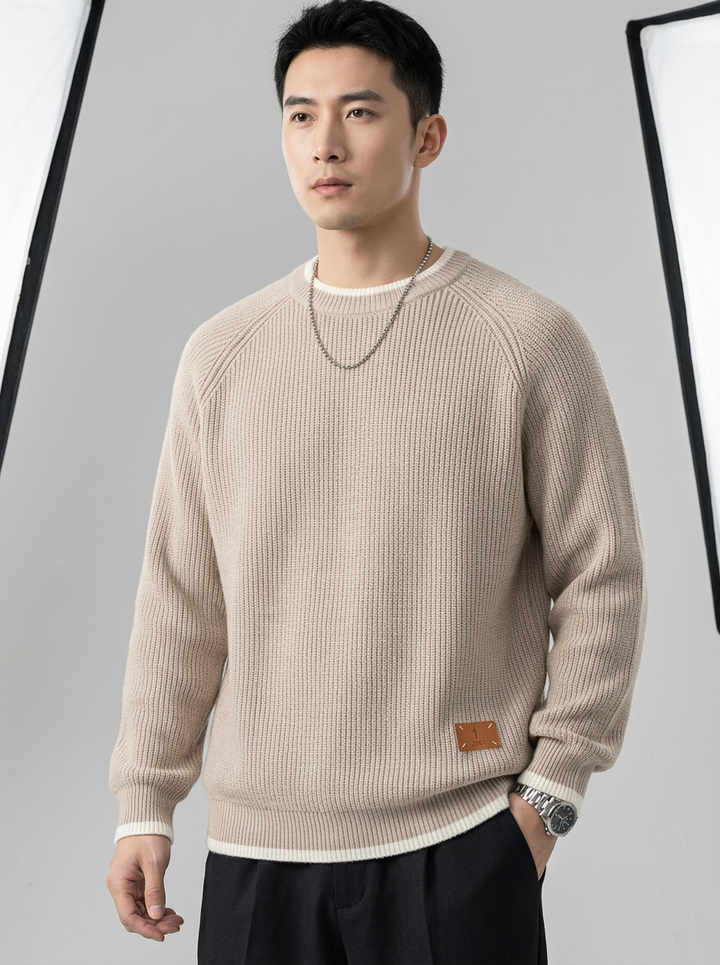 Ribbed Knit Crewneck Sweater