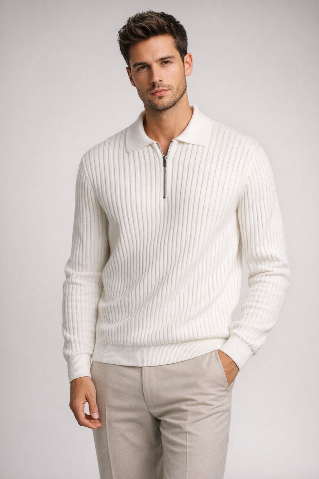 Milano Ribbed Knit Polo
