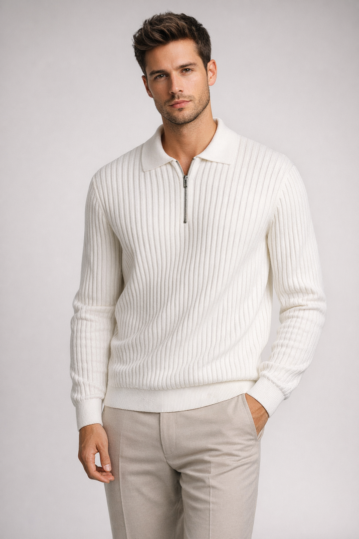 Milano Ribbed Knit Polo