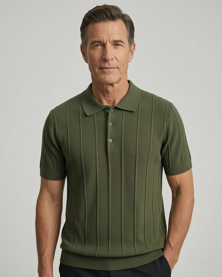 Riviera Textured Knit Polo Shirt