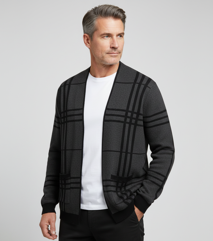 Charter Plaid Knit Cardigan