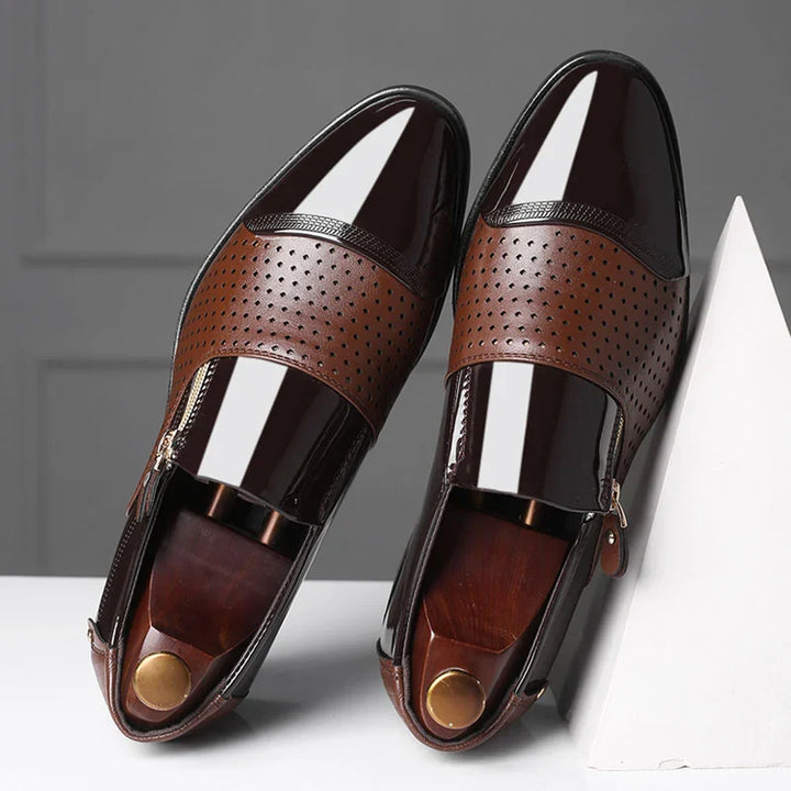 Baron Dual-Texture Zip Loafer