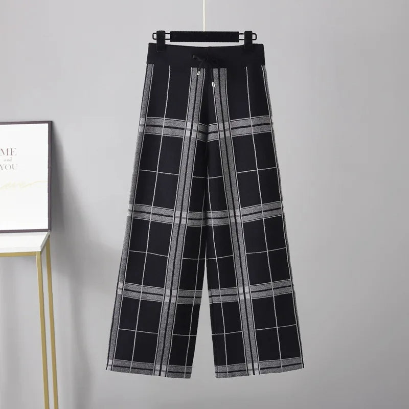 Palazzo Plaid Trouser