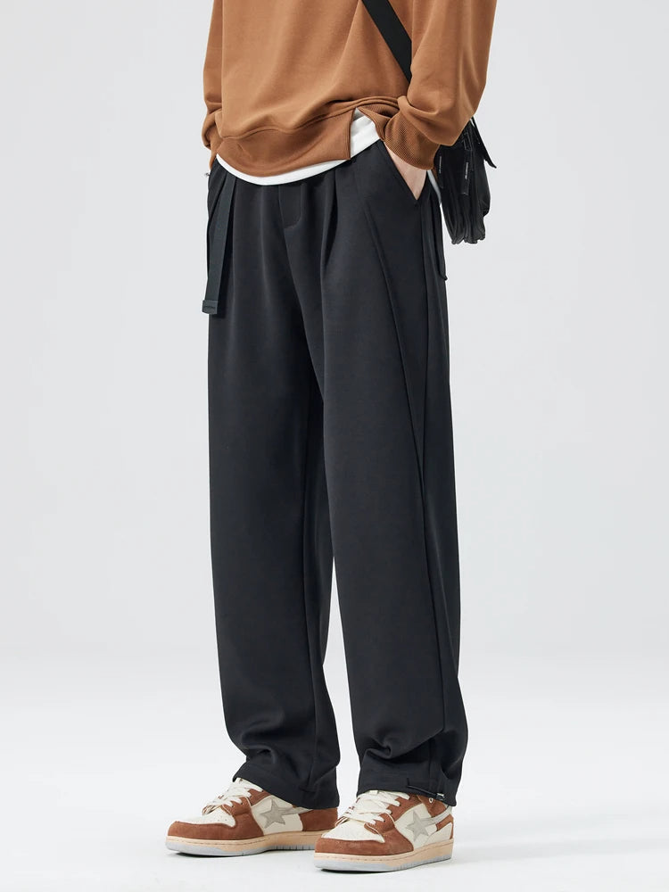 Men's Tapered Jogger Pants - Elasticated Cuff Pleat Front