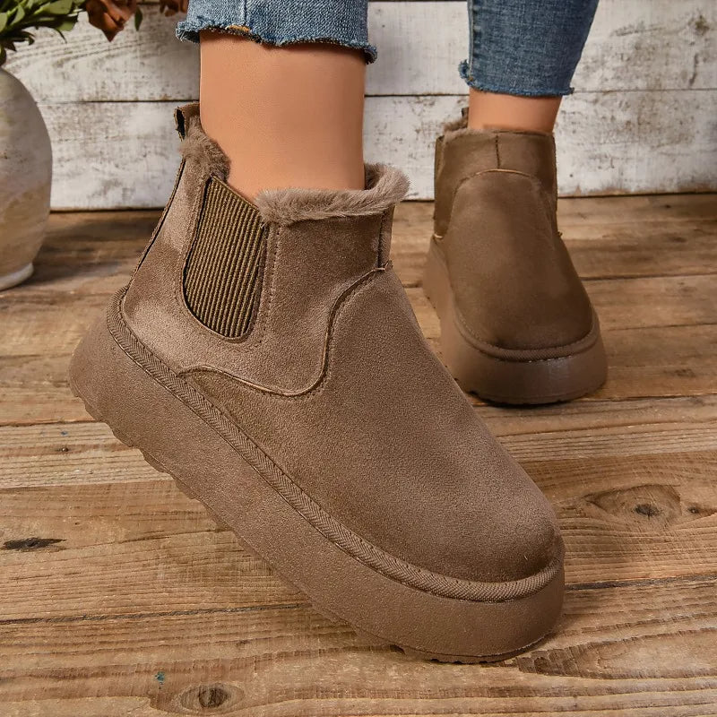 Maison Haute Plush Platform Boots