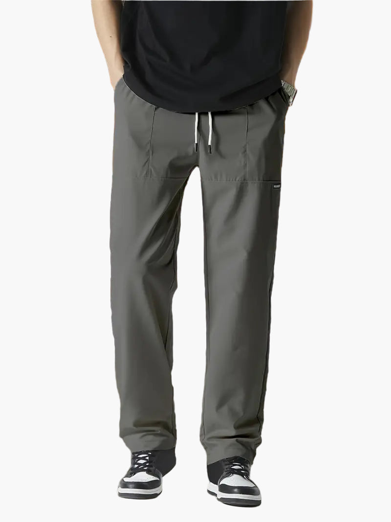 Men's Track Pants - Drawstring Waist Straight Leg Full Length