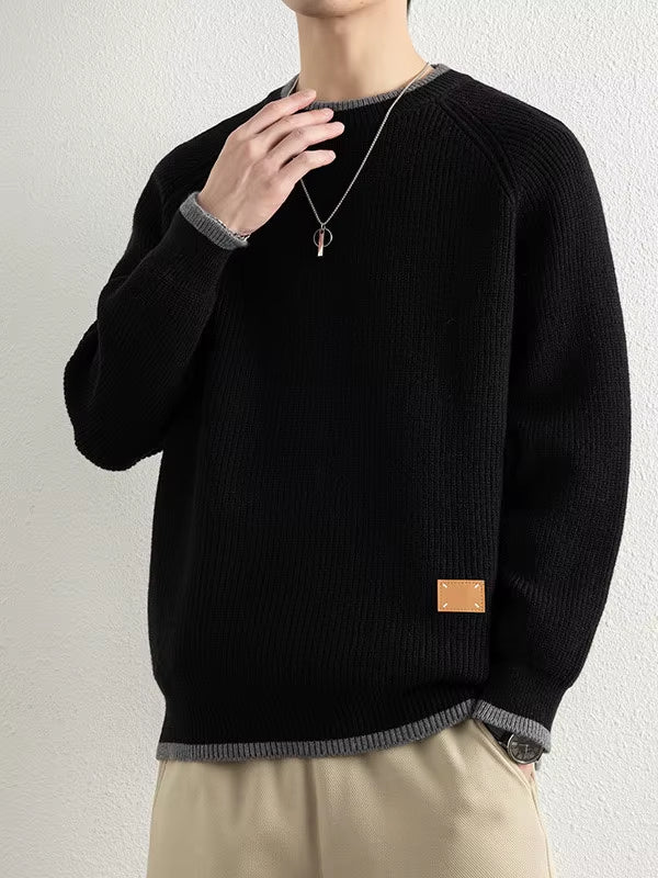 Ribbed Knit Crewneck Sweater