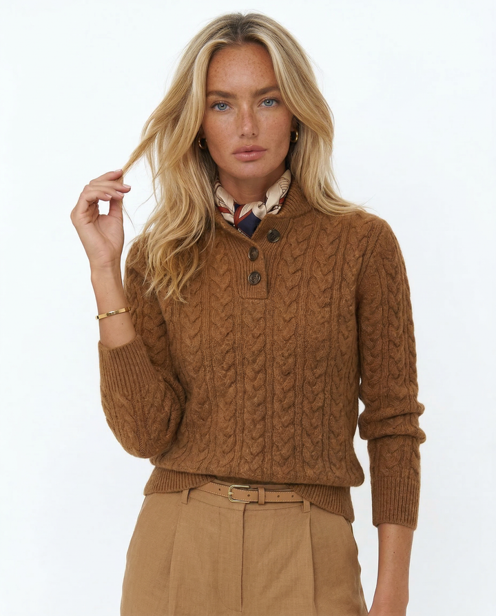 Arden Button-Up Cashmere Sweater