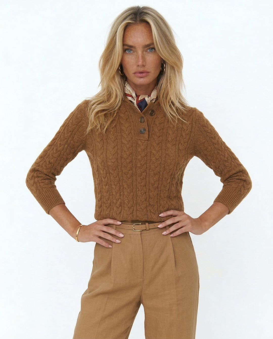Arden Button-Up Cashmere Sweater