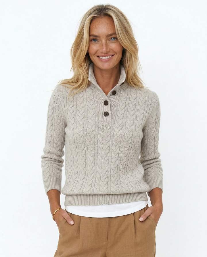Arden Button-Up Cashmere Sweater