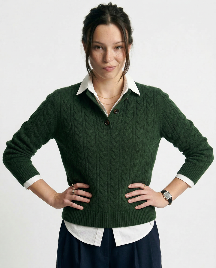 Arden Button-Up Cashmere Sweater
