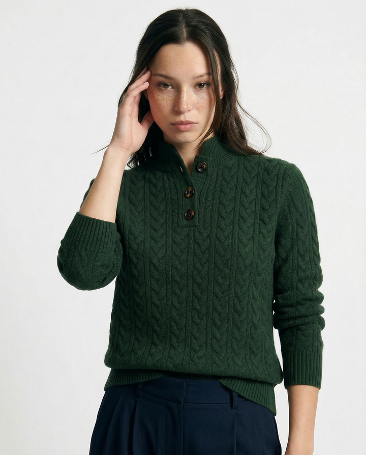 Arden Button-Up Cashmere Sweater