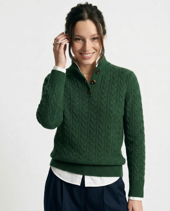 Arden Button-Up Cashmere Sweater