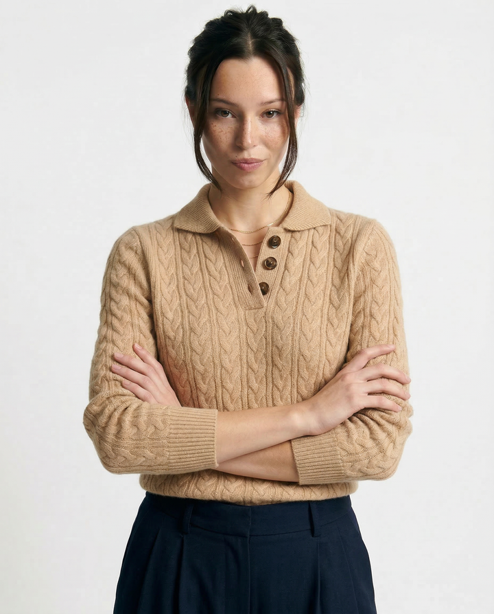 Arden Button-Up Cashmere Sweater
