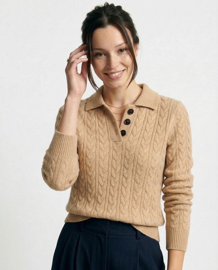 Arden Button-Up Cashmere Sweater