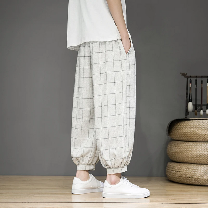 Gridline Linen Trouser