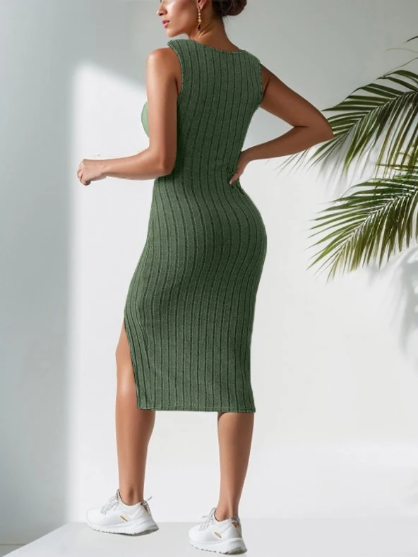 Bayside Ribbed Midi Dress