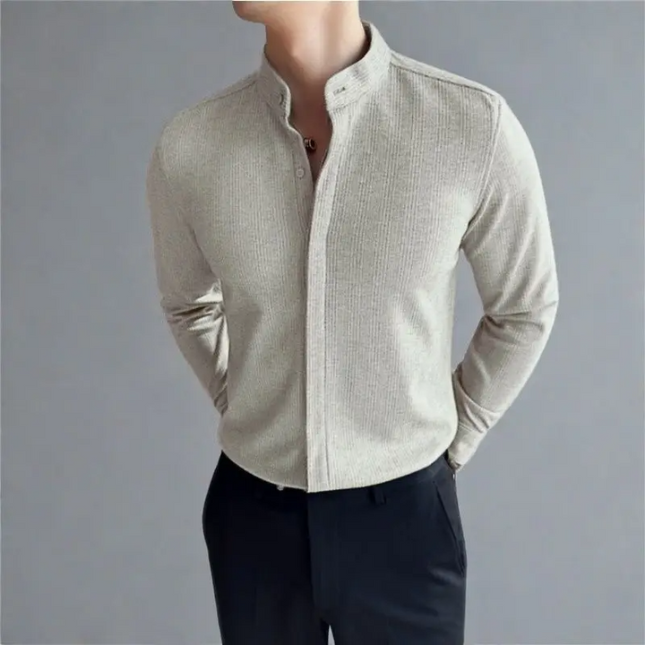 Mandarin Button-Up Shirt