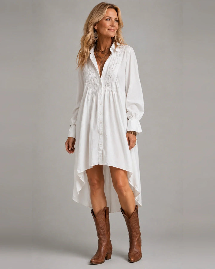 Lucia | Lace-Embellished Shirt Dress