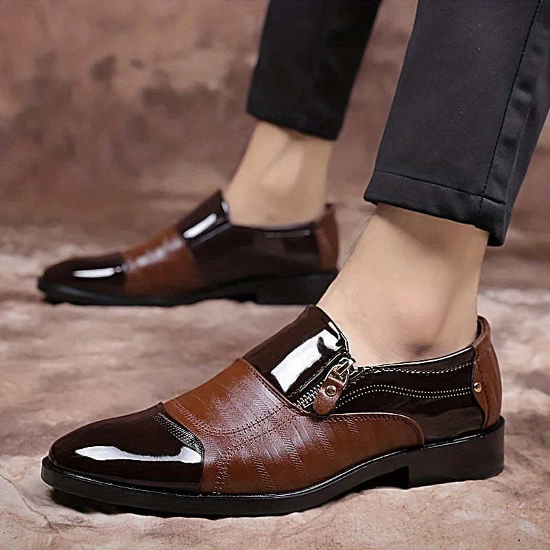 Baron Dual-Texture Zip Loafer