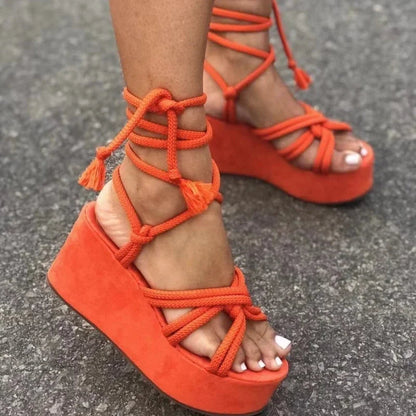 Horizon Lace-Up Platform Wedge