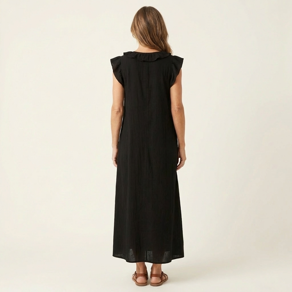 Josette | V-Neck Maxi Dress with Ruffle Details