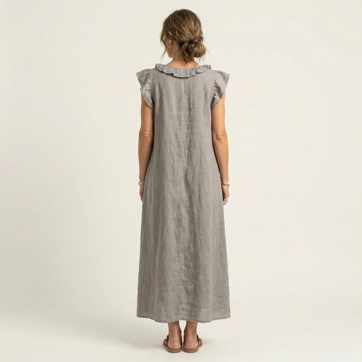 Josette | V-Neck Maxi Dress with Ruffle Details