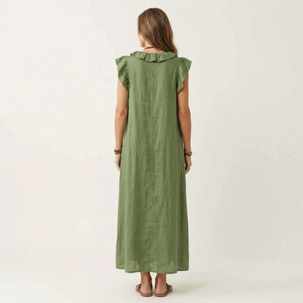 Josette | V-Neck Maxi Dress with Ruffle Details