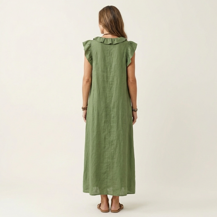 Josette | V-Neck Maxi Dress with Ruffle Details