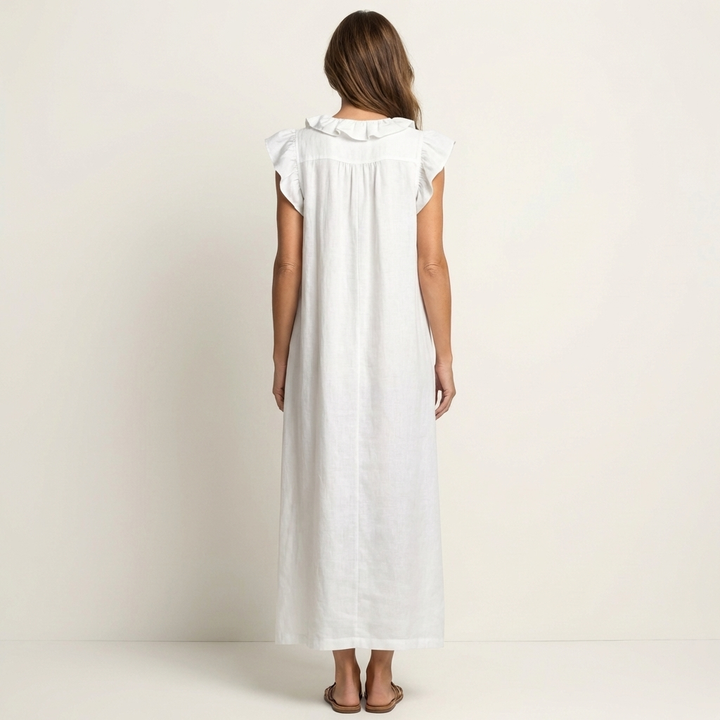 Josette | V-Neck Maxi Dress with Ruffle Details