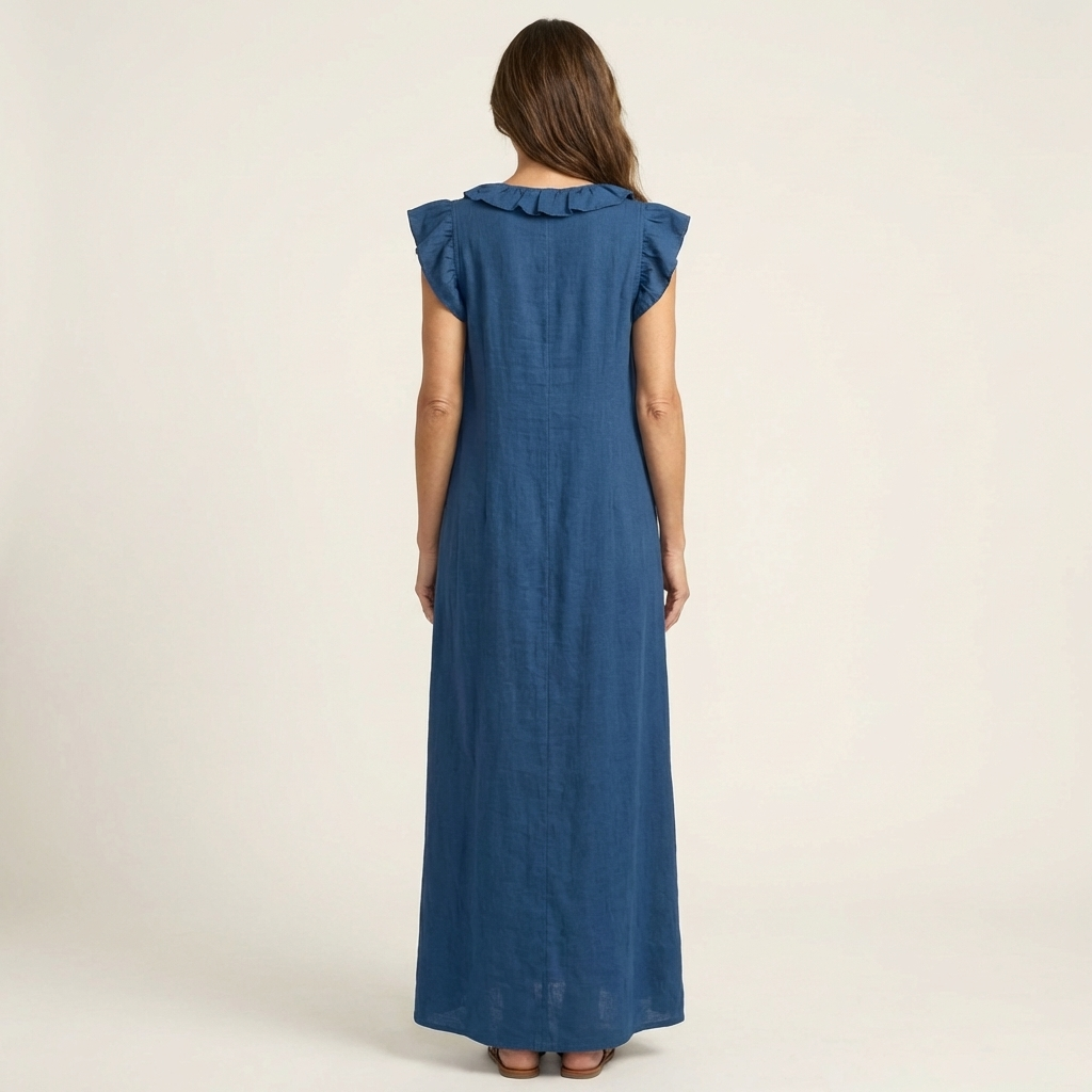 Josette | V-Neck Maxi Dress with Ruffle Details