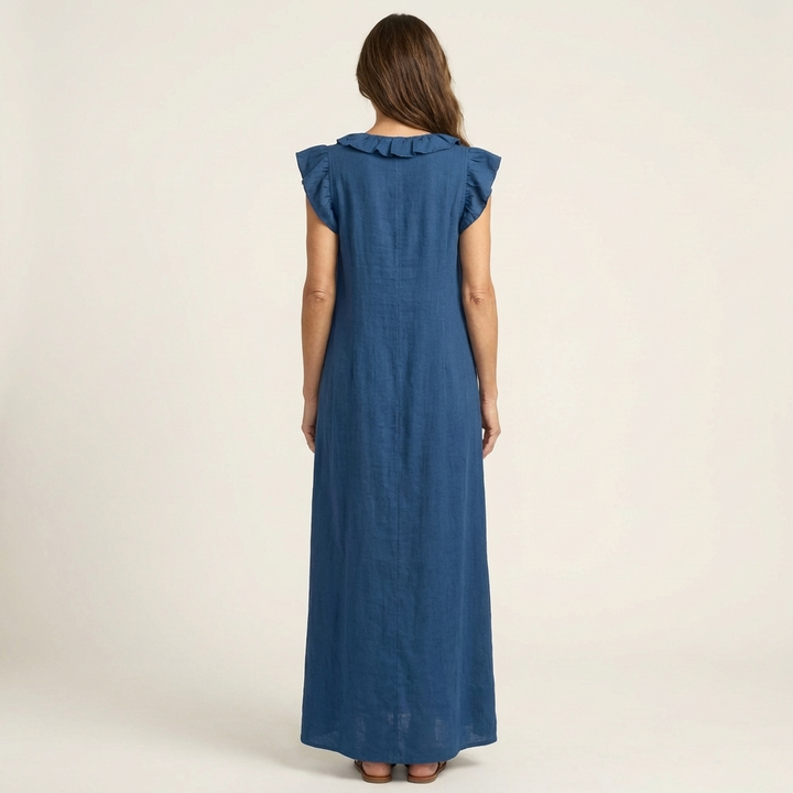 Josette | V-Neck Maxi Dress with Ruffle Details