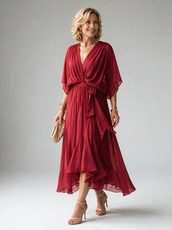 Monica | Chic V-Neck Elegance Dress
