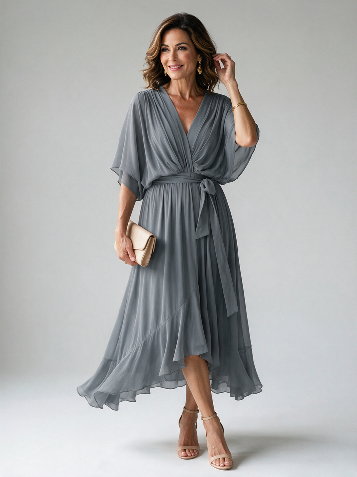 Monica | Chic V-Neck Elegance Dress