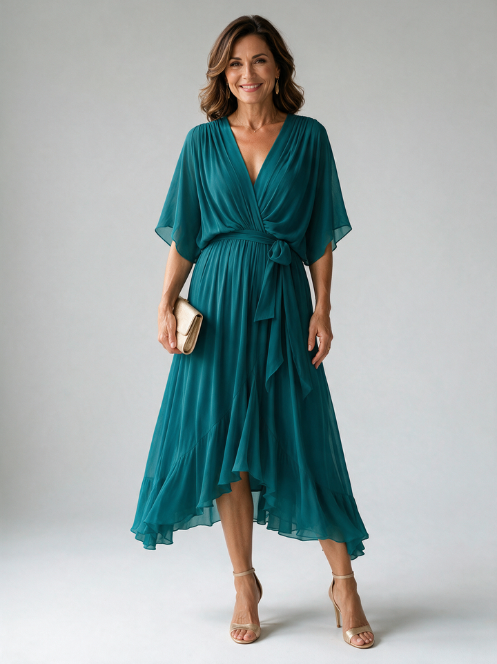 Monica | Chic V-Neck Elegance Dress