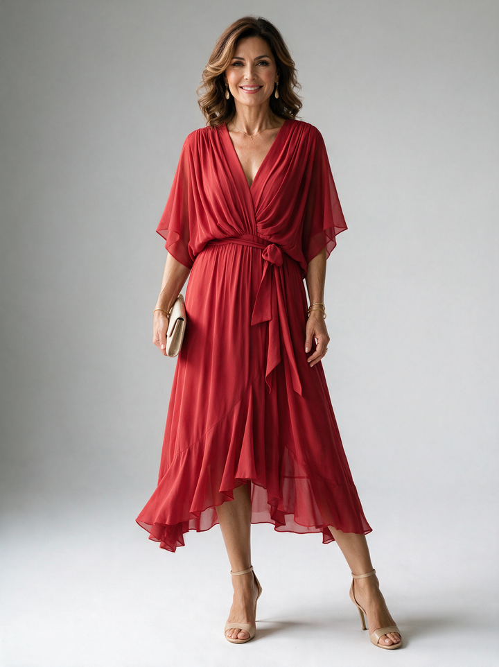 Monica | Chic V-Neck Elegance Dress