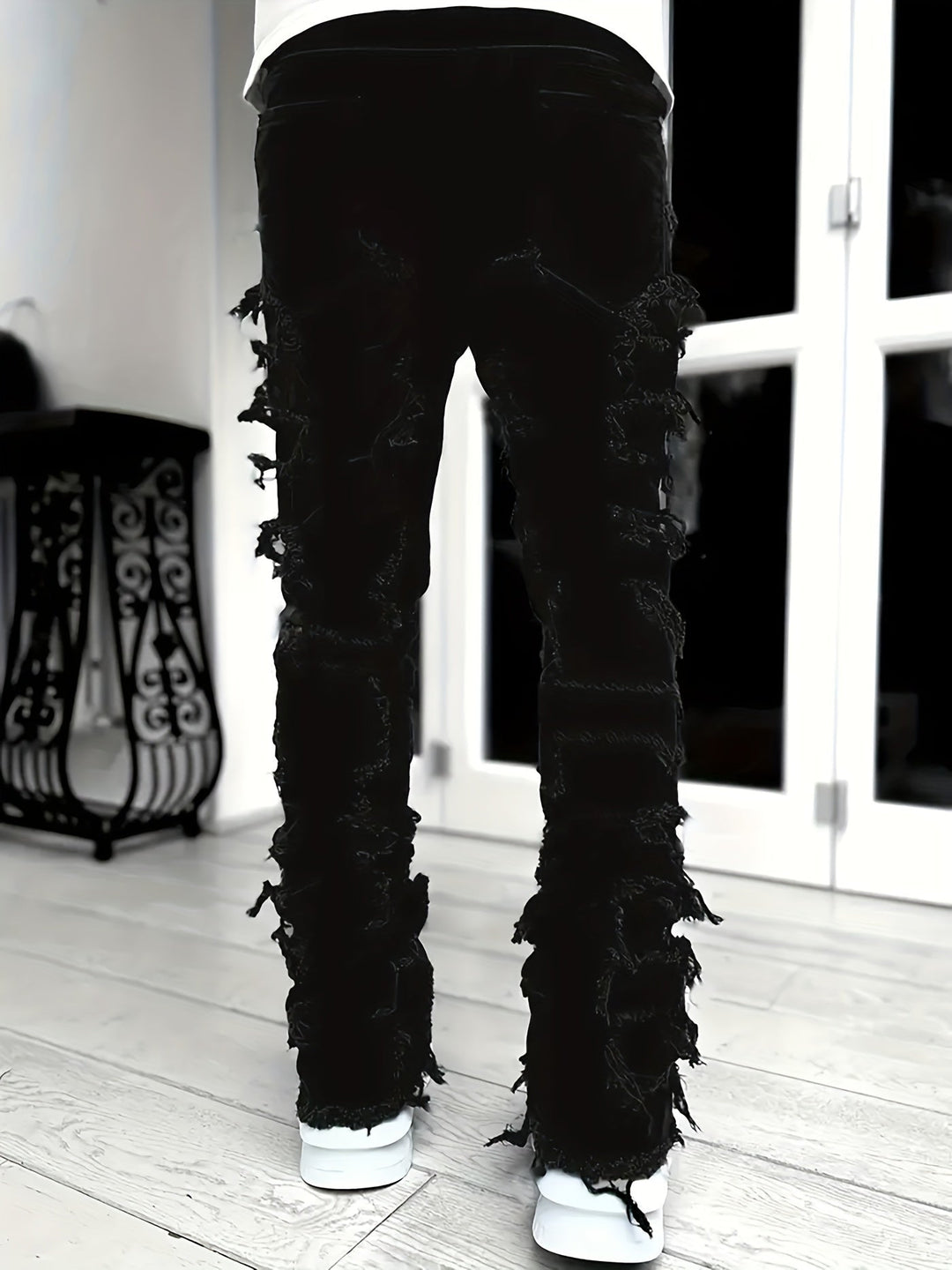 Distress Layered Denim Pant