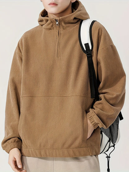 Corduroy Quarter-Zip Hoodie