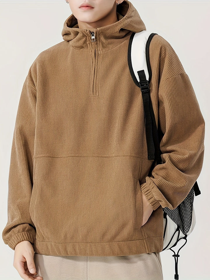 Corduroy Quarter-Zip Hoodie