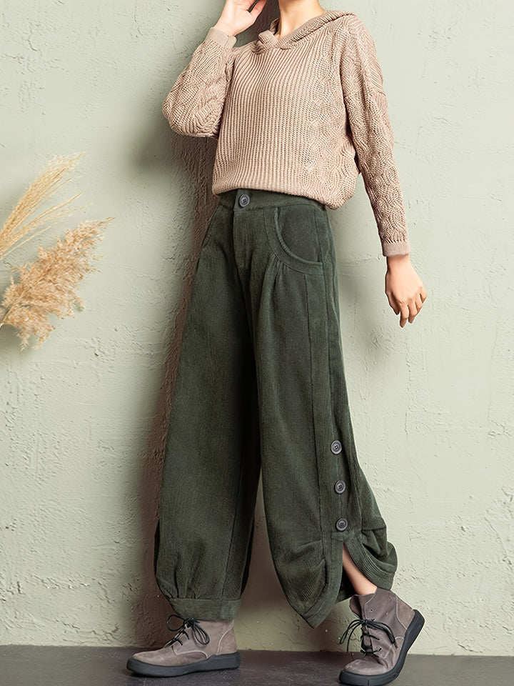 Sierra Pleated Corduroy Pant