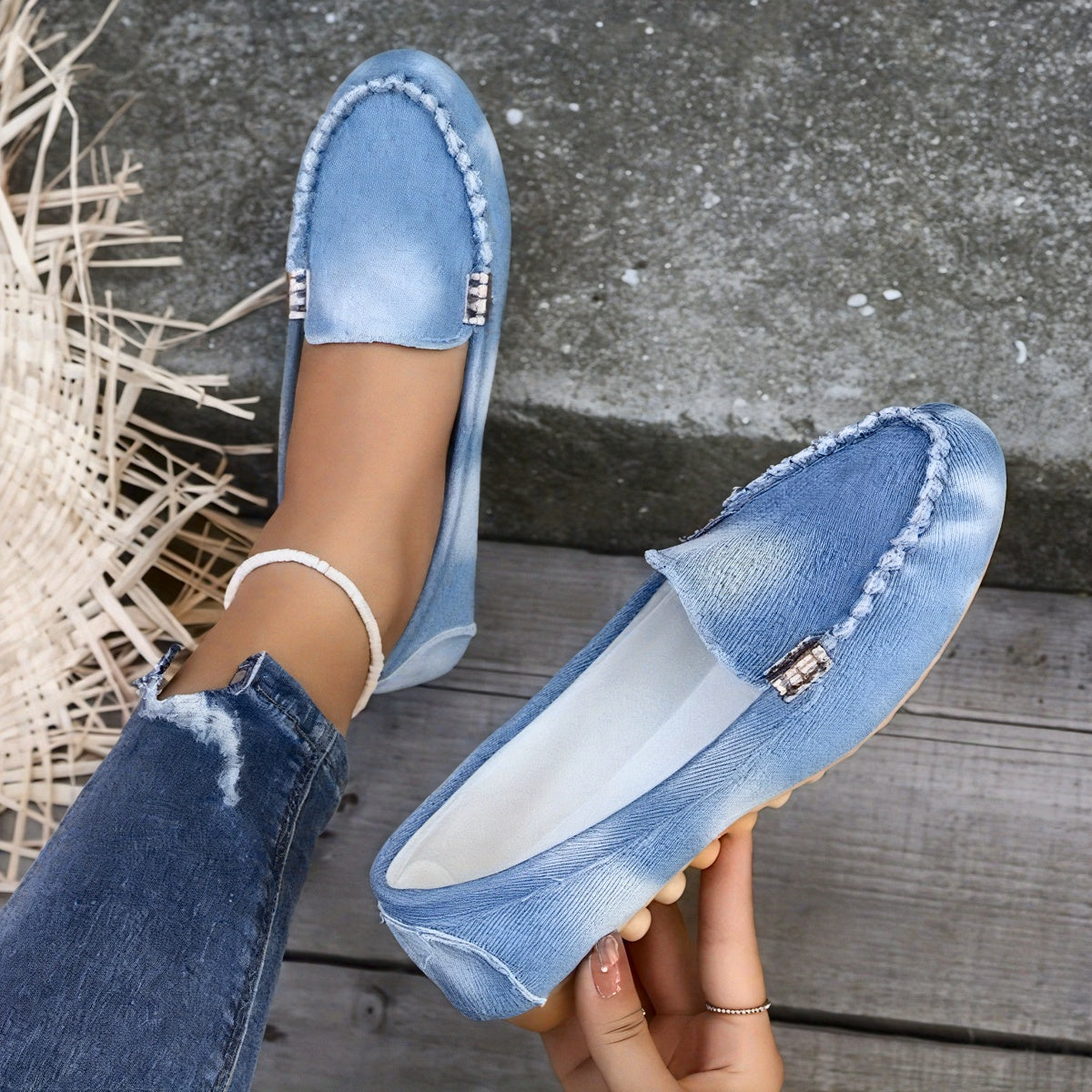 Harper Denim Slip-On Flats