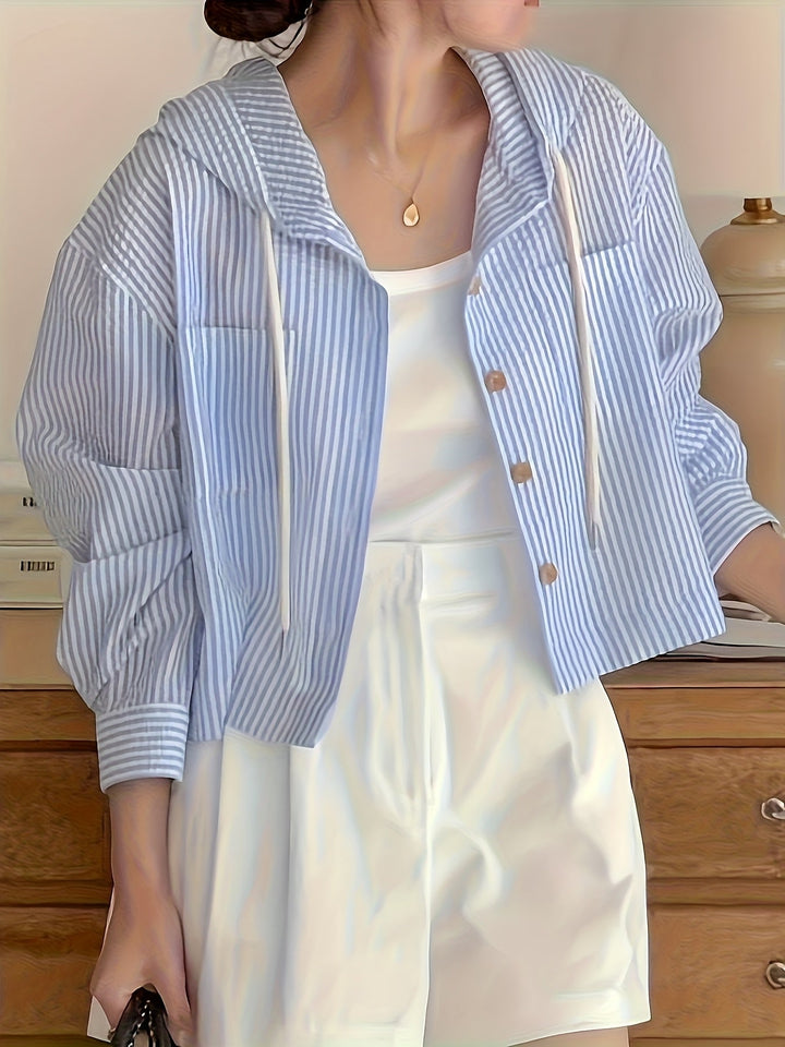 Claude Stripe Hoodie Shirt