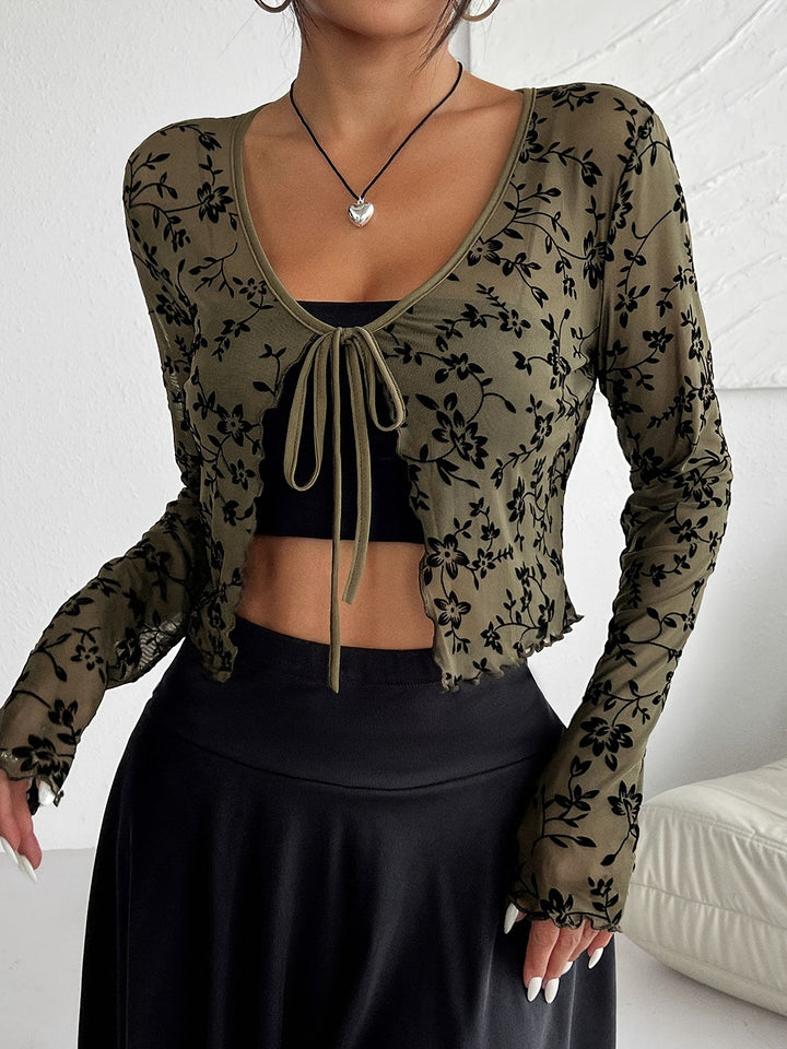 Fleur Sheer Mesh Cardigan
