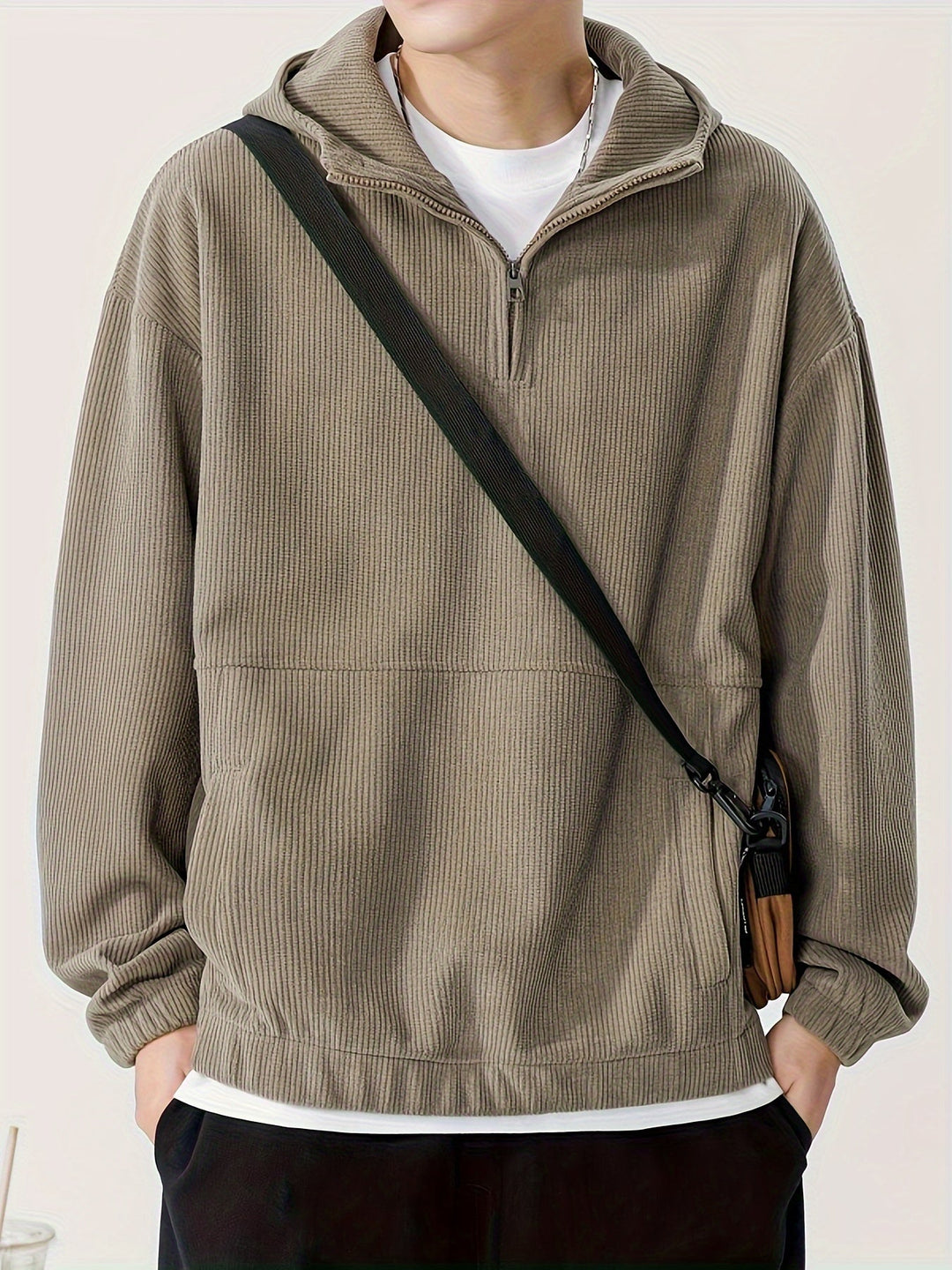 Corduroy Quarter-Zip Hoodie